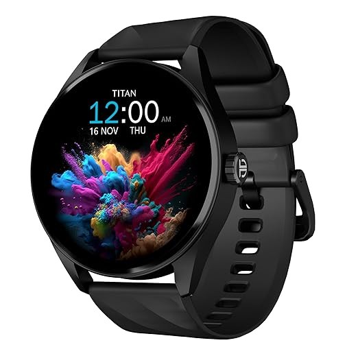 Titan Crest 1.43” AMOLED Smart Watch with BT Calling, AI Morning Briefs, Functional Crown, Health Tracking,