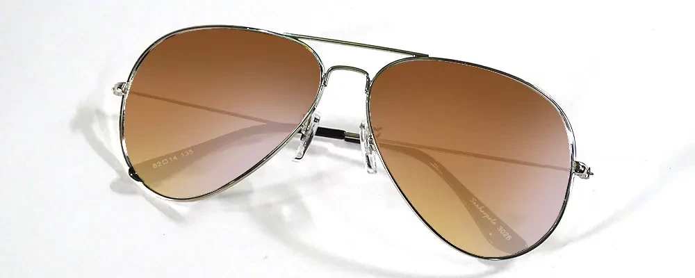 Gradient Brown Silver Frame Sunglass