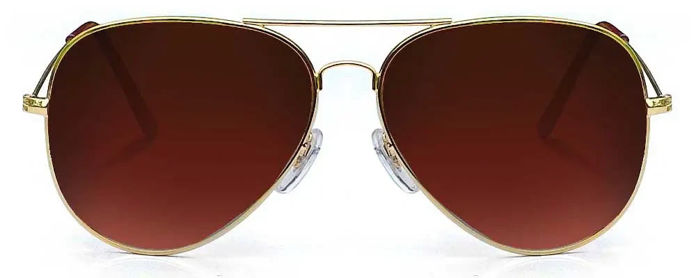 Dark Brown Golden Frame Sunglass