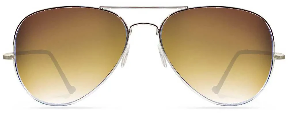 yellow brown Silver Frame Sunglass