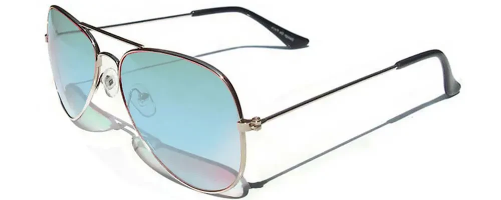 Light Blue Silver Frame Sunglass